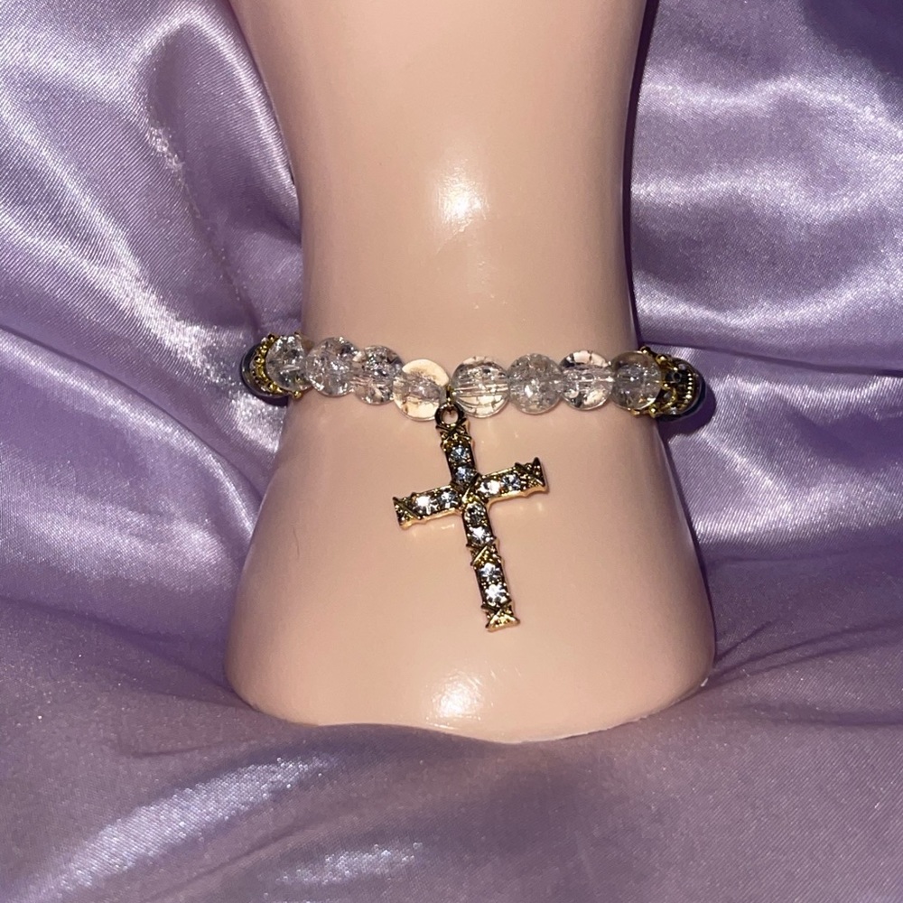 Blue Cross Bracelet